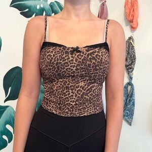 Edikted Leopard Print Camisole with Black Trim